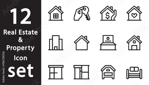 Real estate & property icon set
