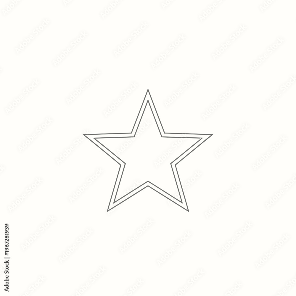 Obraz premium Simple outline of a fivepointed star shape on a white background.