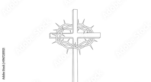 Cross with thorns and crown.
