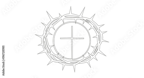Crown of thorns with cross symbol 3.