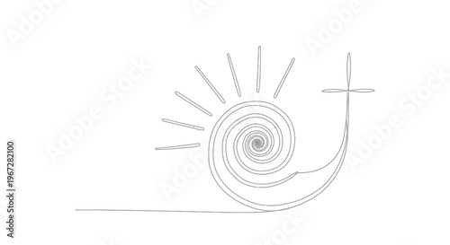 Simple line drawing of a snail.