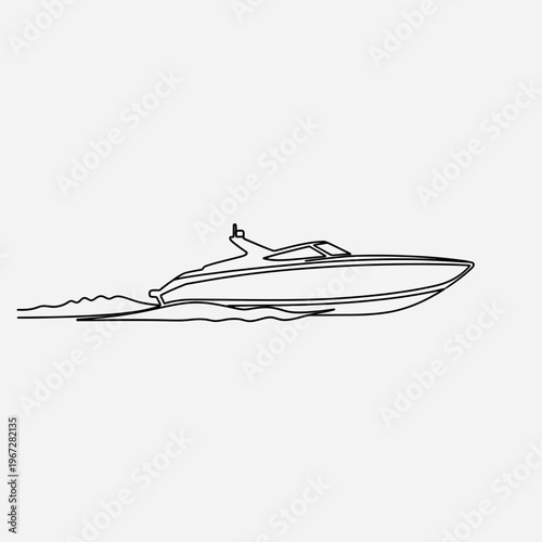 Sleek speedboat gliding across the water a symbol of luxury and speed.