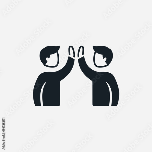 Two people giving high five symbol of teamwork and success.