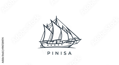 Traditional Pinisa Sailing Boat Design.