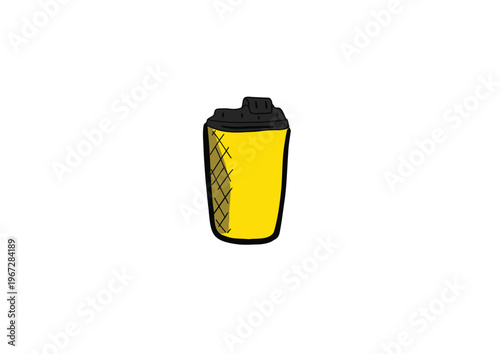 Yellow insulated travel mug Thermos