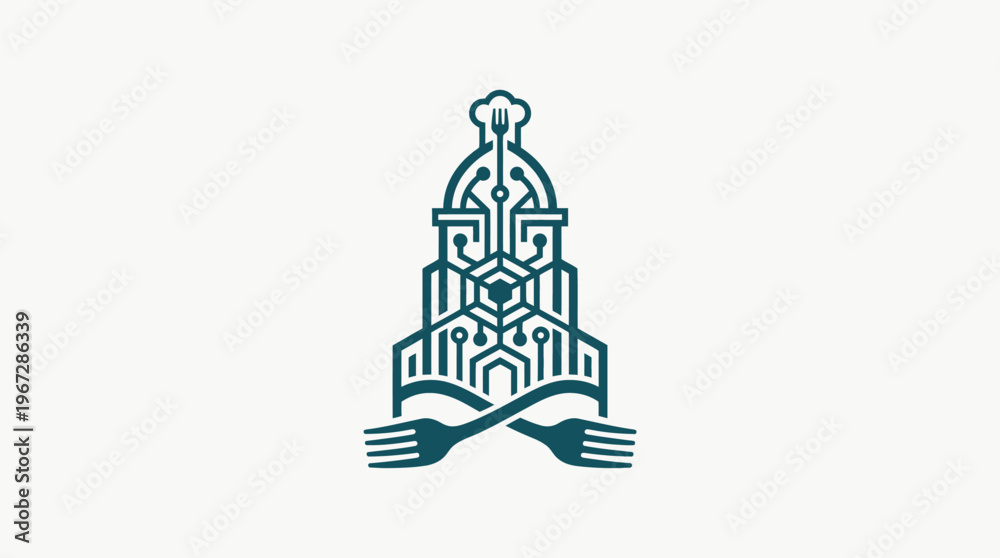 Fototapeta premium Elegant Abstract Restaurant or Culinary Logo Design