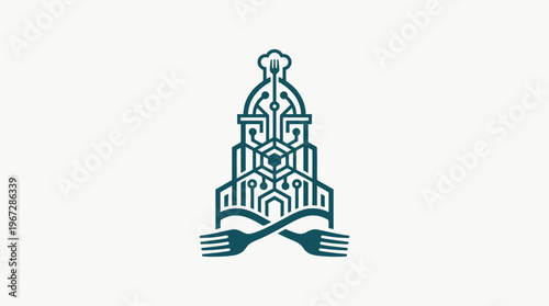 Elegant Abstract Restaurant or Culinary Logo Design