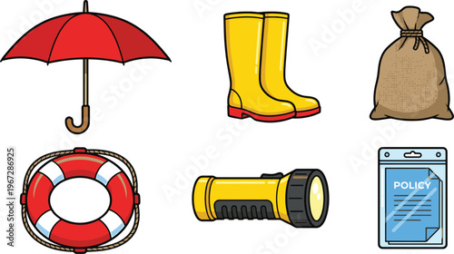 A person prepares for a storm with emergency items outdoors.