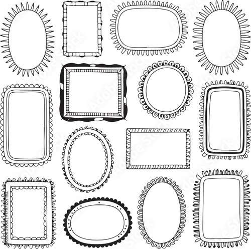 Collection of various blank photo frames and borders
