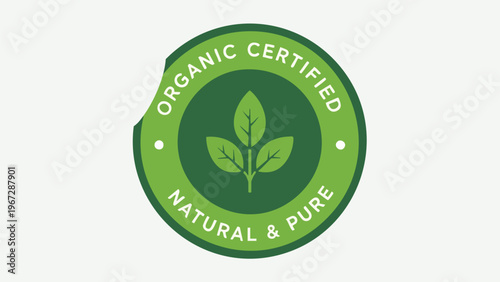 Celebrate sustainability and eco-friendliness with this organic certified natural and pure label, perfect for Earth Day, 22 April initiatives supporting a greener planet and healthy living