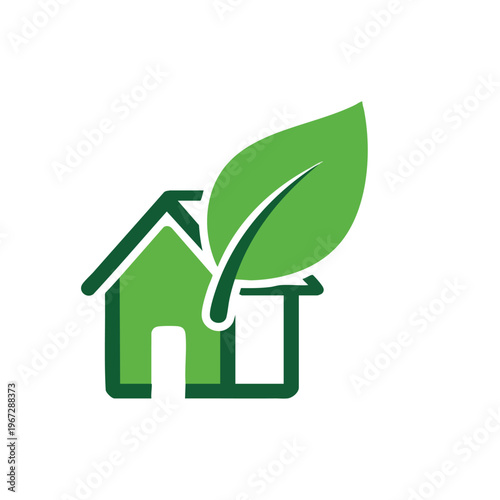 Promote eco-friendly living and sustainability with this green house and leaf icon, perfect for Earth Day, 22 April, to inspire environmental care and a healthier planet