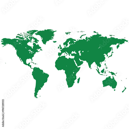 Green world map silhouette representing global environmental consciousness and unity, a powerful emblem for Earth Day on 22 April, promoting sustainability and planetary protection efforts worldwide