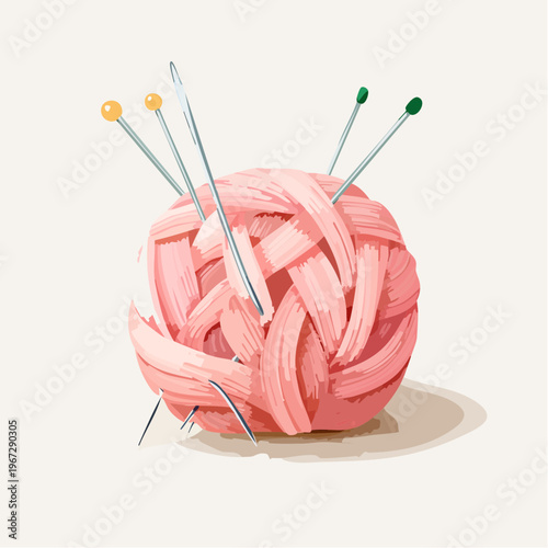 Unfertiger gestrickter Pullover mit Nadeln