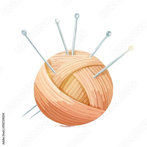 Unfertiger gestrickter Pullover mit Nadeln