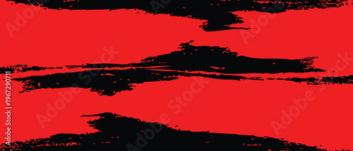 Dynamic vector illustration of an angry protest or riot scene with silhouetted figures against a bold red background, ideal for social issues, activism, or political campaigns.