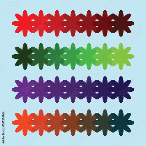 stylized red flower or petal shape on light blue background vector illustration