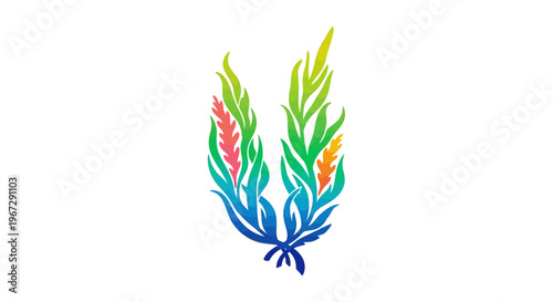 Colorful illustration of wheat ears.