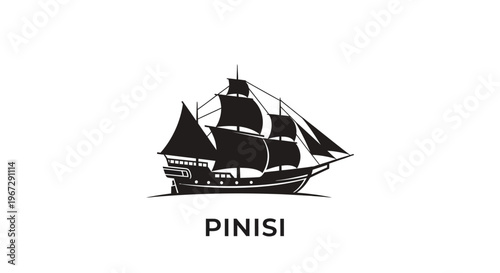 Traditional Pinisi Sailing Ship Vessel.