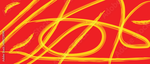 Abstract red background with yellow streaks vector illustration