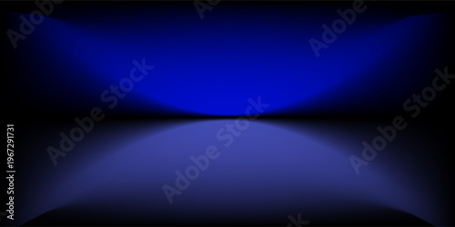 Blue Background - Blank Blue Gradient Background Room, Studio, Interior, Space, Under Water Illustration Editable Vector