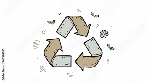 Recycling symbol for earth, illustrating a sustainable and eco-friendly approach to protecting our planet and preserving natural resources