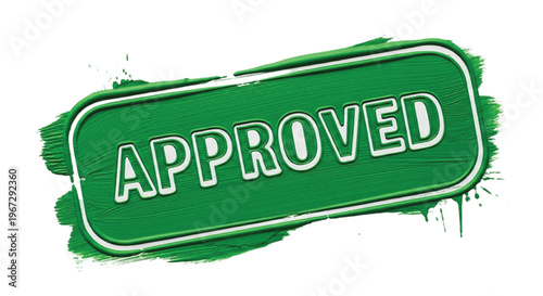 Green rubber stamp with approved text on white background 1