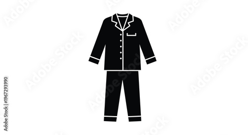 Black pajama set illustration a simple and modern silhouette