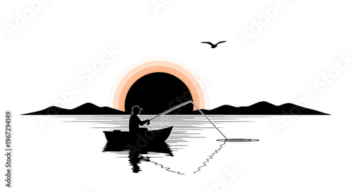 Man in a small fishing boat.
