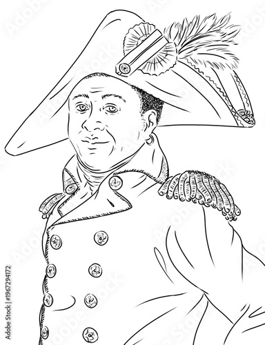 Portrait of Toussaint Louverture, a Haitian general and leader of the Haitian Revolution