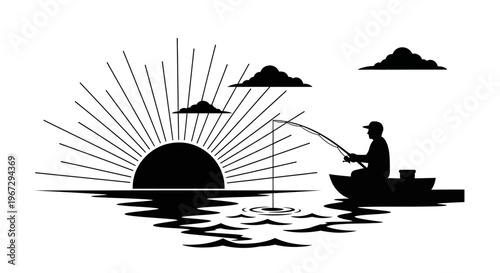 Man fishing on a small boat.