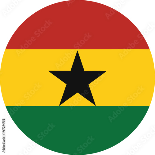 Free Download ghana national flag circular badge icon flat design - GFXLoad