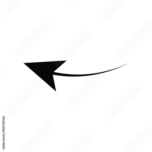 Hand drawn curved arrow icon pointing left