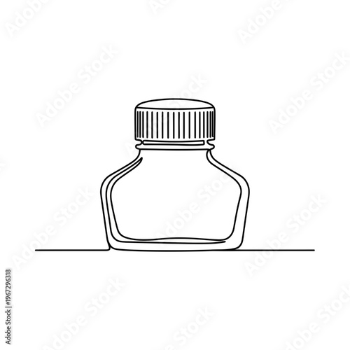 Ink bottle illustration A minimalist line drawing of a classic ink bottle.
