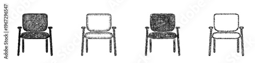 Sketch visitor chair icon design set