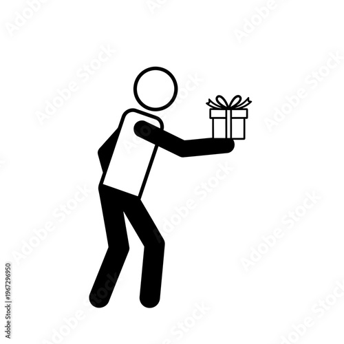 Person offering a gift a symbol of generosity and giving simple illustration.