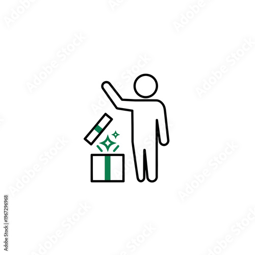 Person opening a gift box with excitement and anticipation of the surprise.