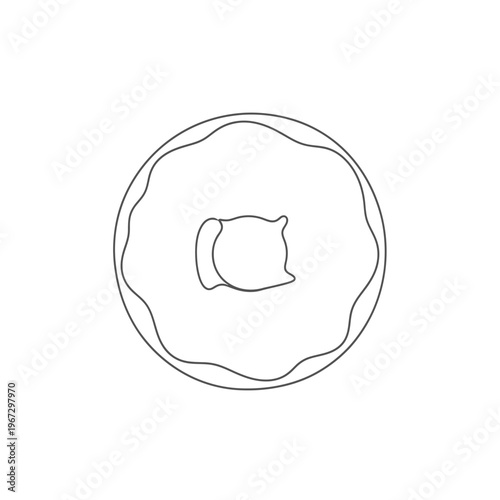 Simple line drawing of a donut with a hole in the middle minimalist art.