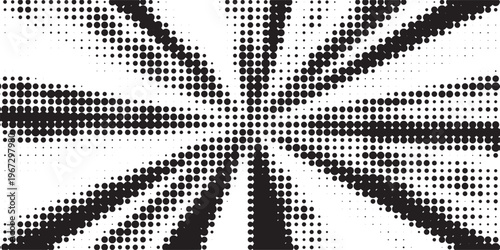 Abstract Halftone Radial Burst Pattern.