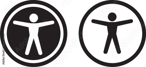 Accessibility icon, universal accessibility sign, disability access icon, inclusive design vector illustration isolated
