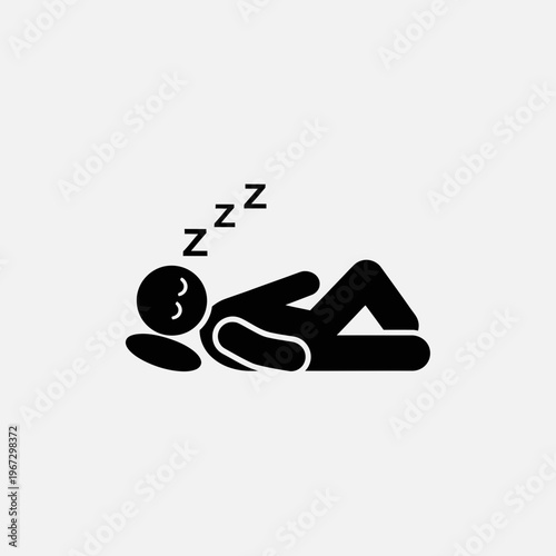 Sleeping person icon representing rest and relaxation in a peaceful state 1.