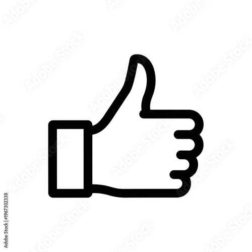 Thumbs up hand gesture icon representing approval and agreement concept.