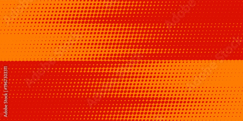 Comic orange background with halftone. gradient in pop art retro style. halftone dotted background. dots pop art comics with summer background