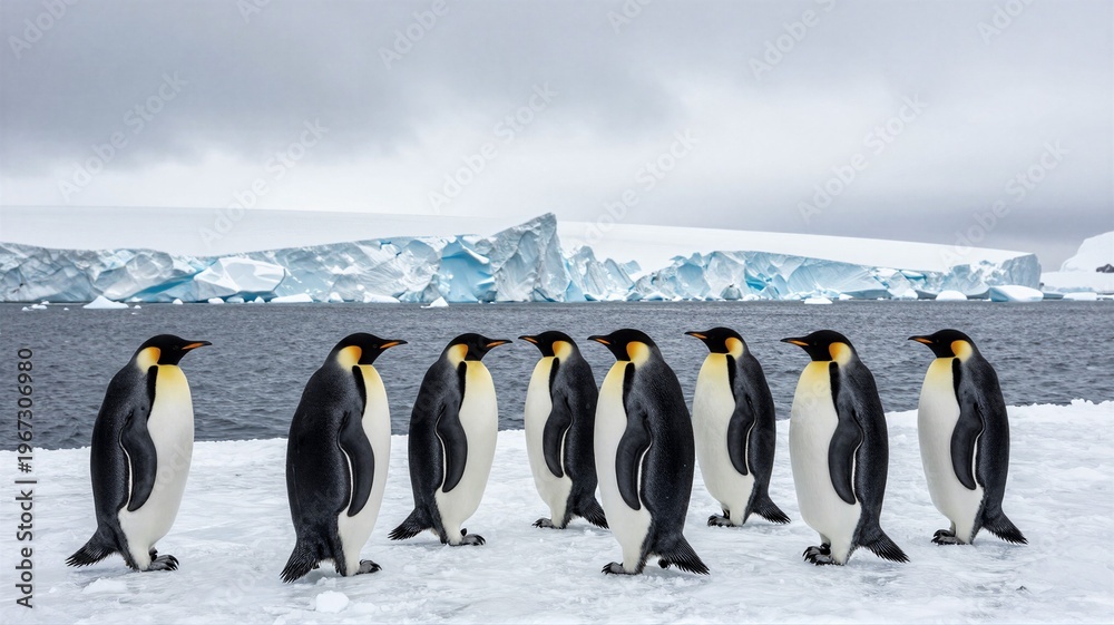 Fototapeta premium Penguins on Fresh Iceberg