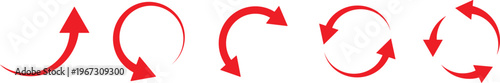Red arrows in different directions for navigation and design  various curved and straight arrow icons