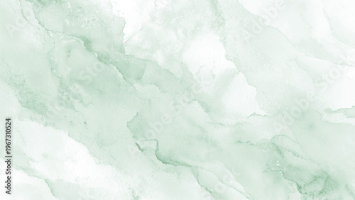 Soft green watercolor texture with white background and subtle abstract patterns for design and art