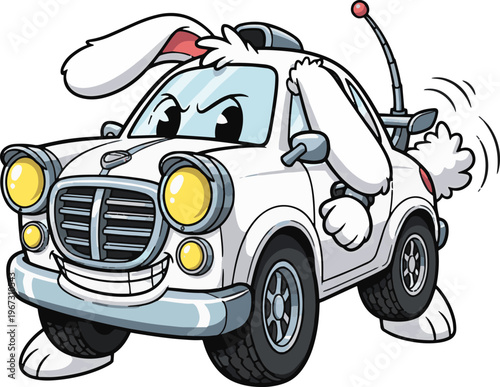 car animal cartoon Caracter in white background