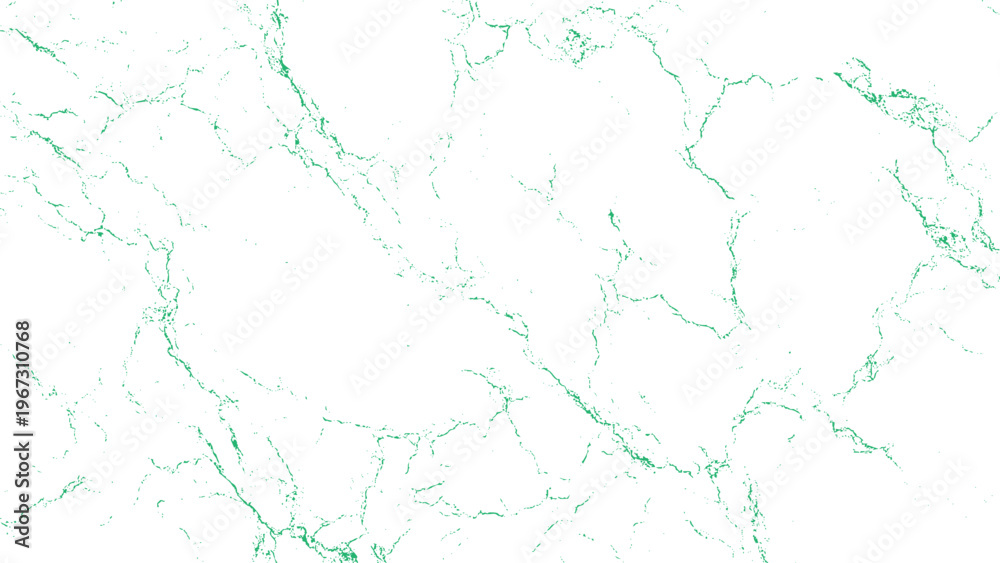 Obraz premium Green cracked texture on white background with scattered lines and dots abstract pattern