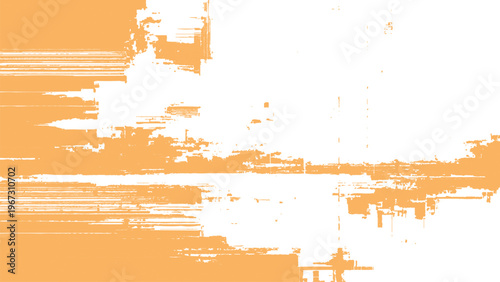 Orange and white abstract grunge texture with horizontal lines and distressed effect on surface