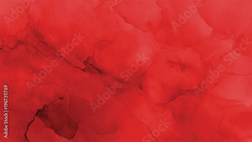 Red alcohol ink background with abstract marble texture, vibrant scarlet watercolour wash for luxury passion branding