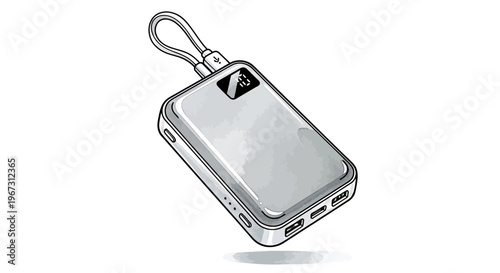 Portable charging battery pack with USB ports and loop attachment  